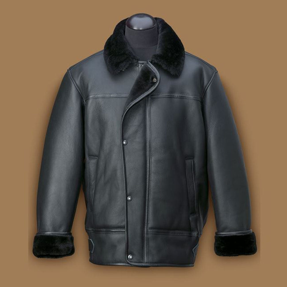 sheepskin leather jacket-aviator jacket-shearling jacket