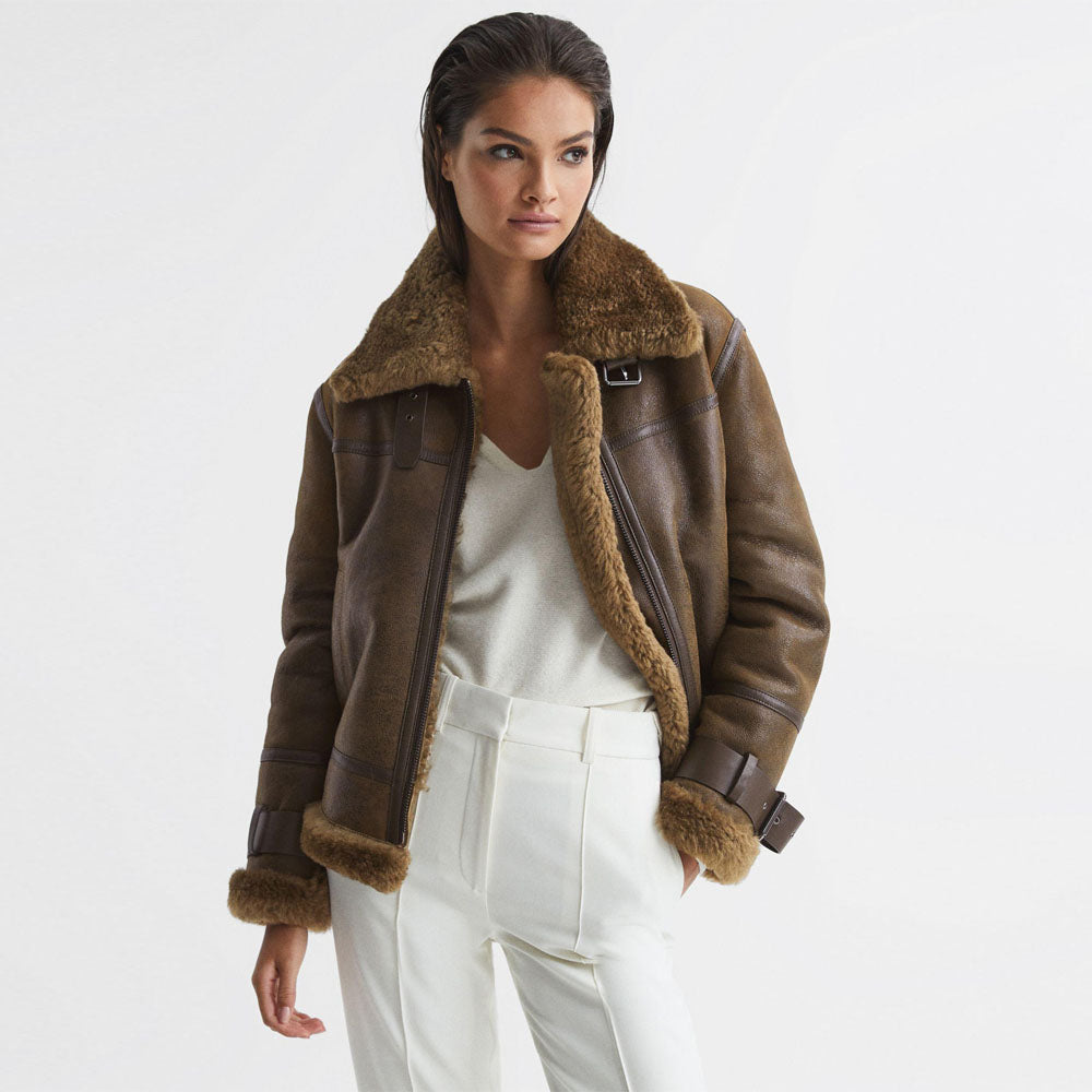 Sheepskin Leather Jacket - Aviator Jacket - Flight Jacket - B3 Jacket ...