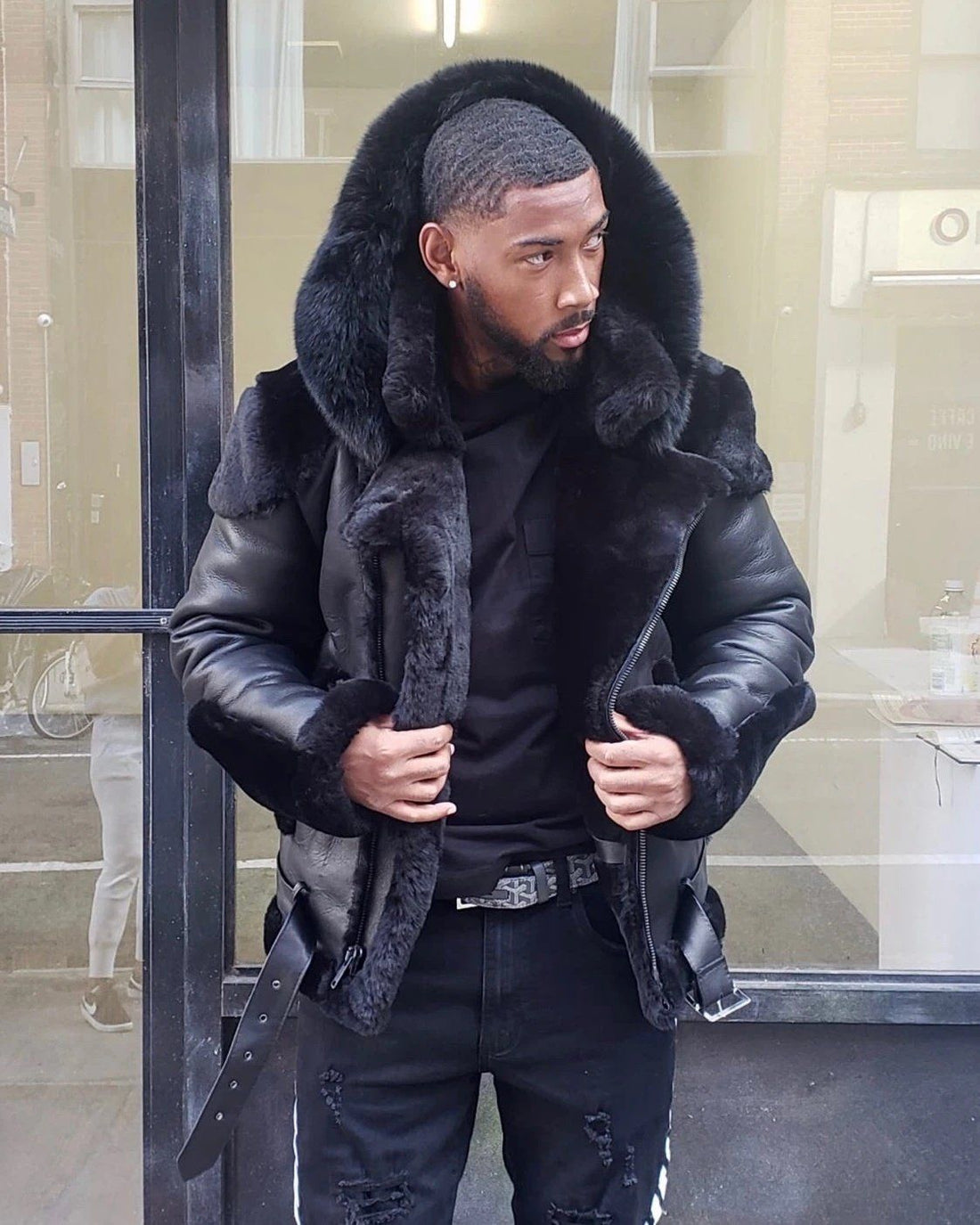 Sheepskin-leather-jacket-shearling-jacket-black