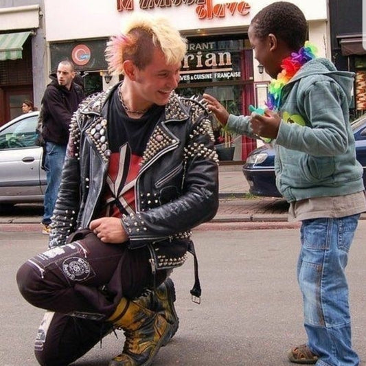 Studded Leather Jacket-Spiked Jacket-Sheepskin Jacket