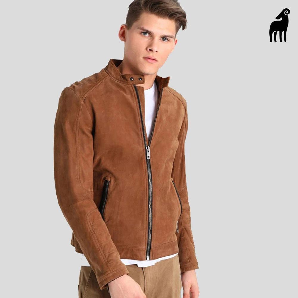 Suede leather jacket-lambskin jacket-cowboy jacket