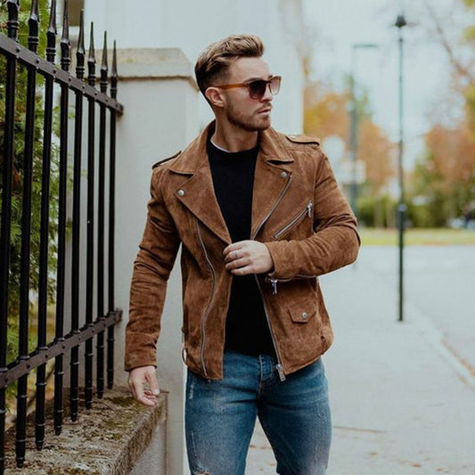 Suede leather jacket-Western Jacket-Bomber jacket