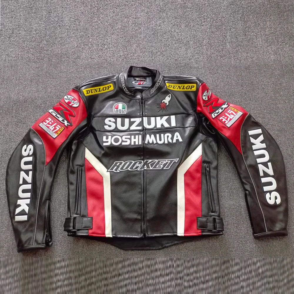 Suzuki Leather Jacket-Motorcycle Jacket-Racing Jacket