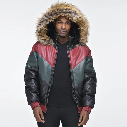 V-Bomber Leather Jacket-Bubble Jacket-Sheepskin Jacket