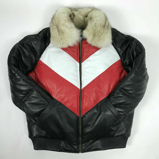 V Bomber Jacket-Bubble Jacket-Sheepskin Jacket