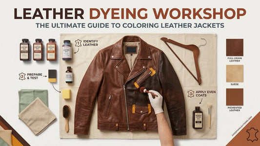 Leather dyeing workshop showing how to prepare and dye a brown leather jacket evenly