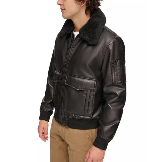 Leather Bomber Jacket-Pilot Jacket-Flight Jacket-Military Jacket