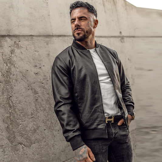 Leather Bomber Jacket-Military Jacket-Sheepskin Jacket