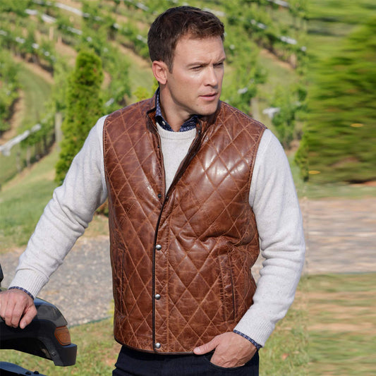 Leather Vest-Sheepskin Vest-Biker Leather Vest