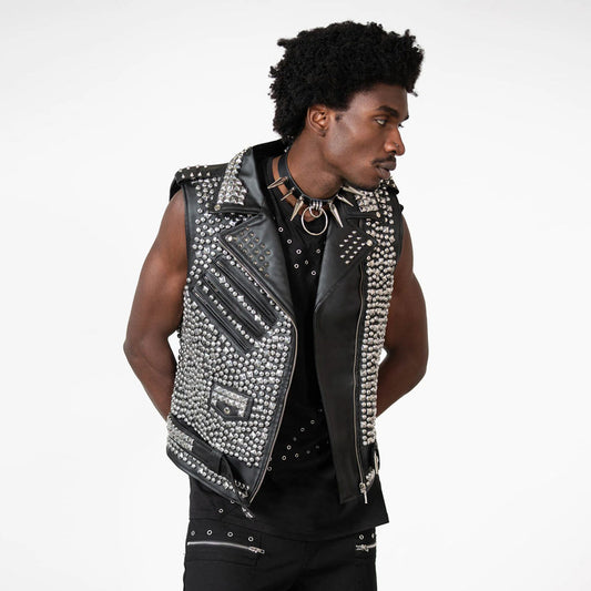 Leather Vest-Sheepskin Leather vest-Cowboy Vest