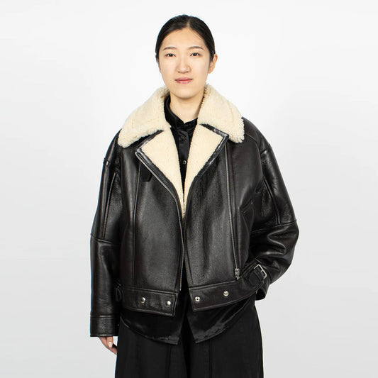 Shearling Leather Jacket-Sheepskin Jacket-Aviator Jacket