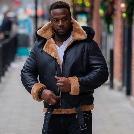 Shearling Leather Jacket-Sheepskin Jacket-B3 Bomber Jacket