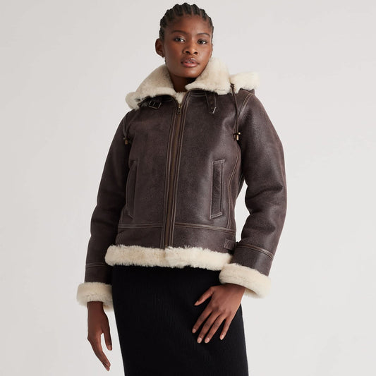 Shearling Leather Jacket-Sheepskin Jacket-Aviator Jacket