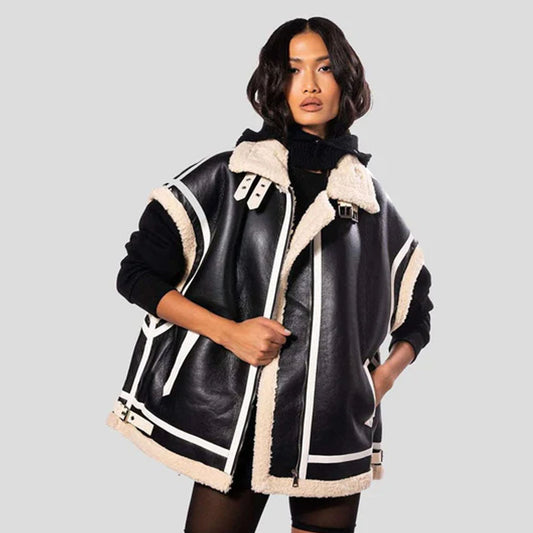 Shearling Leather Vest-Sheepskin Vest-Aviator Vest
