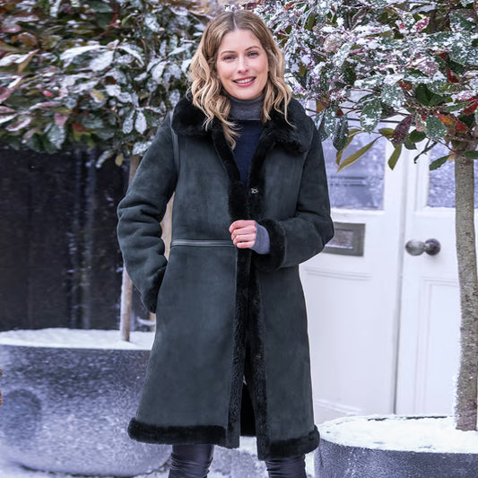 Sheepskin Leather Coat-Shearling Coat-Aviator Coat-Trench Coat