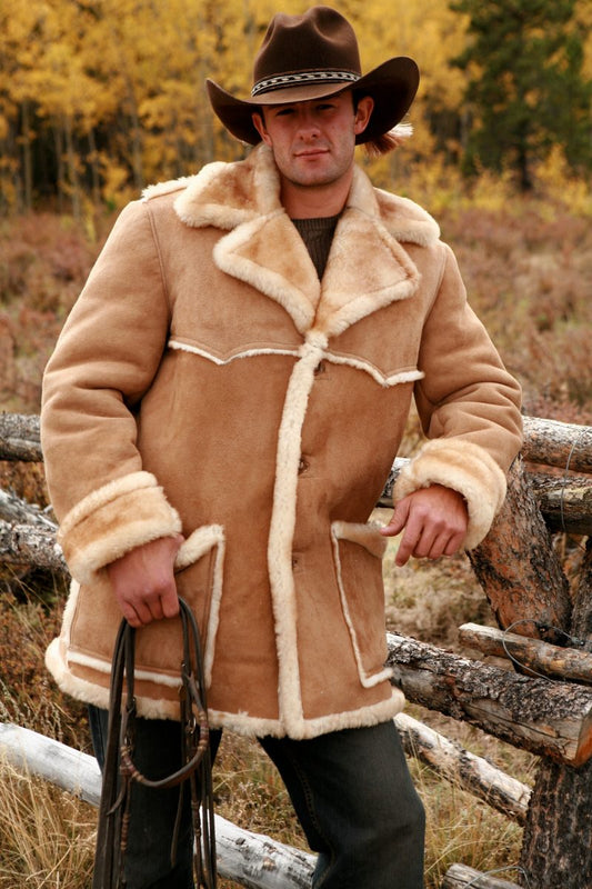 Sheepski leather coat-sheepskin jacket