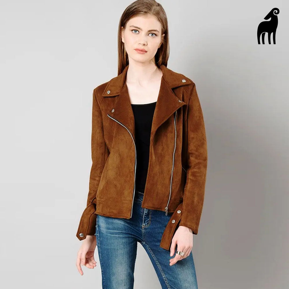 Suede leather jacket - western jacket - Biker jacket – sheepskinleathers