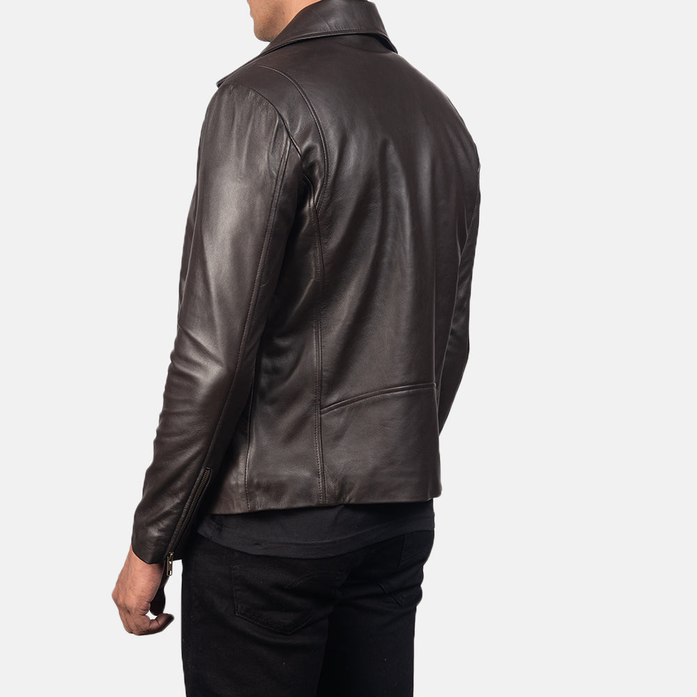 Brown Moto New Motorcycle Riding Leather Biker Jacket For Men