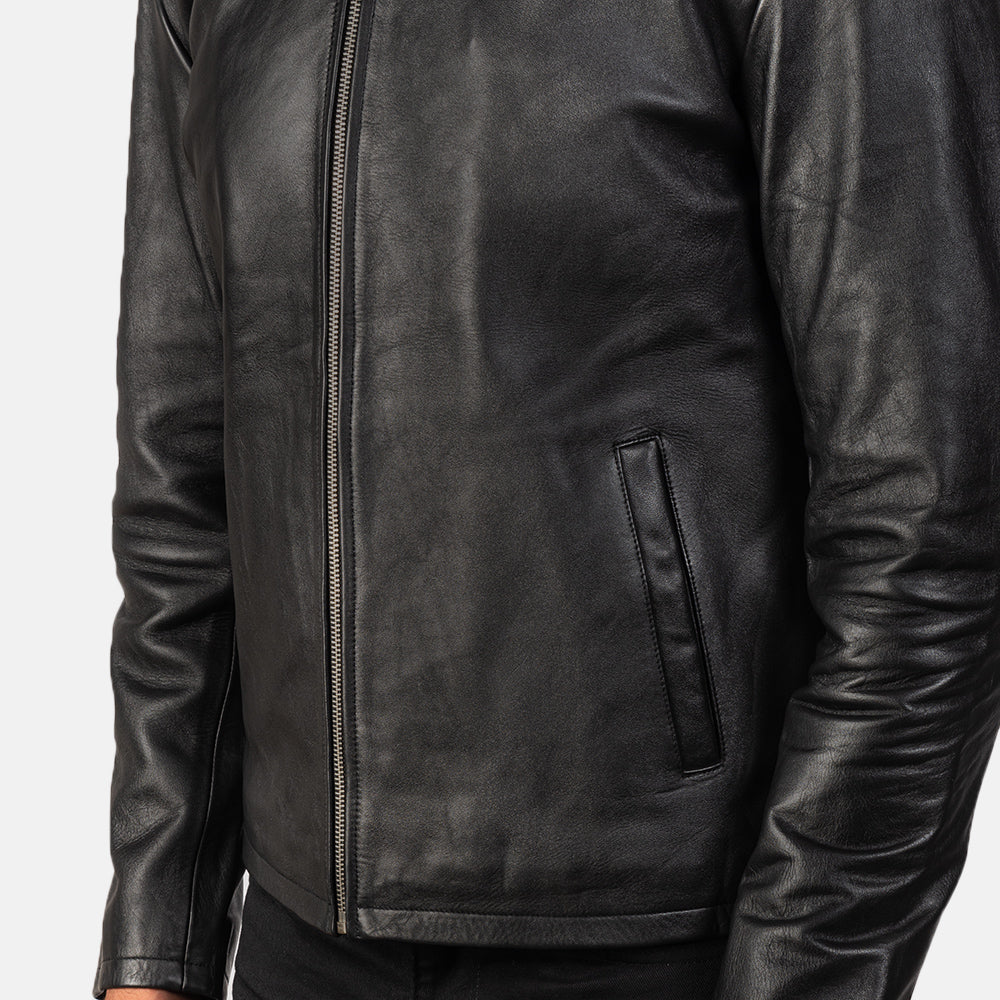 New Alex Black Motorbike Racing Moto Leather Biker Jacket For Men