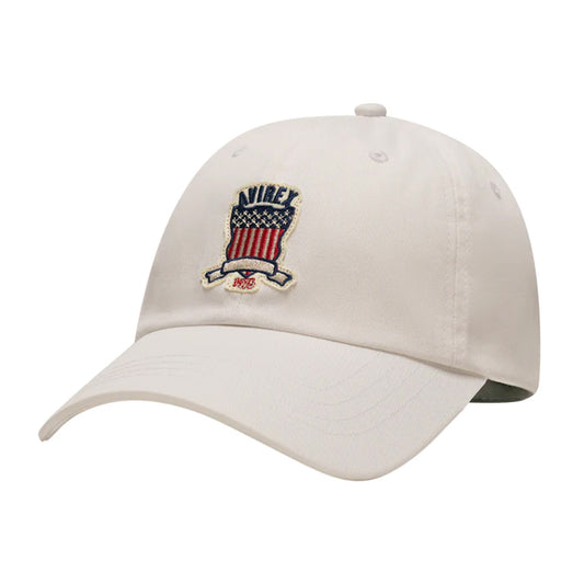 Avirex White Cotton Twill Hat with embroidered Logo