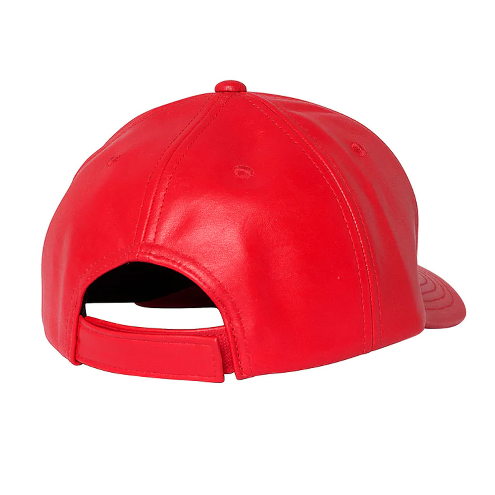Red Icon Avirex Sheepskin Leather Hat For Men
