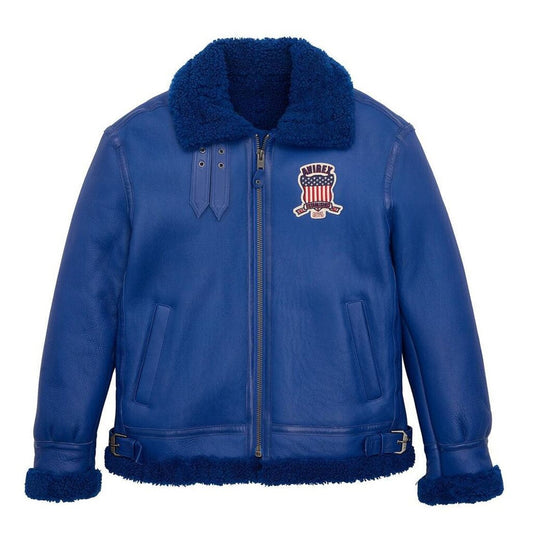 Blue Sheepskin Avirex Leather Jacket