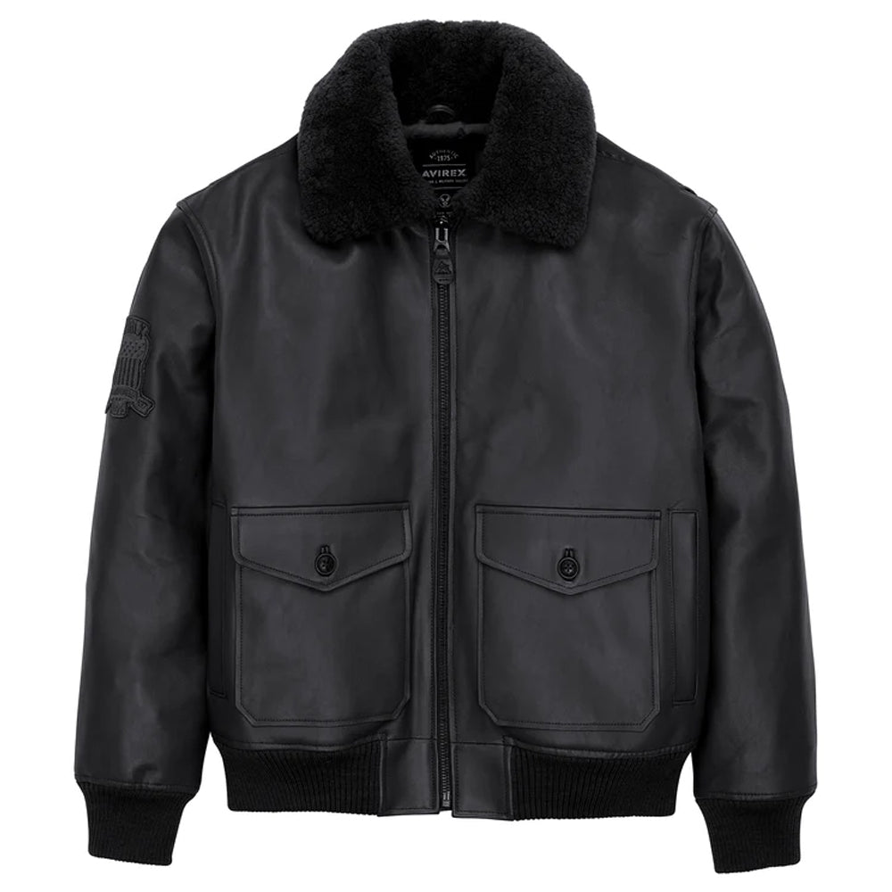 Men Black G-1 Bomber Avirex Leather Jacket