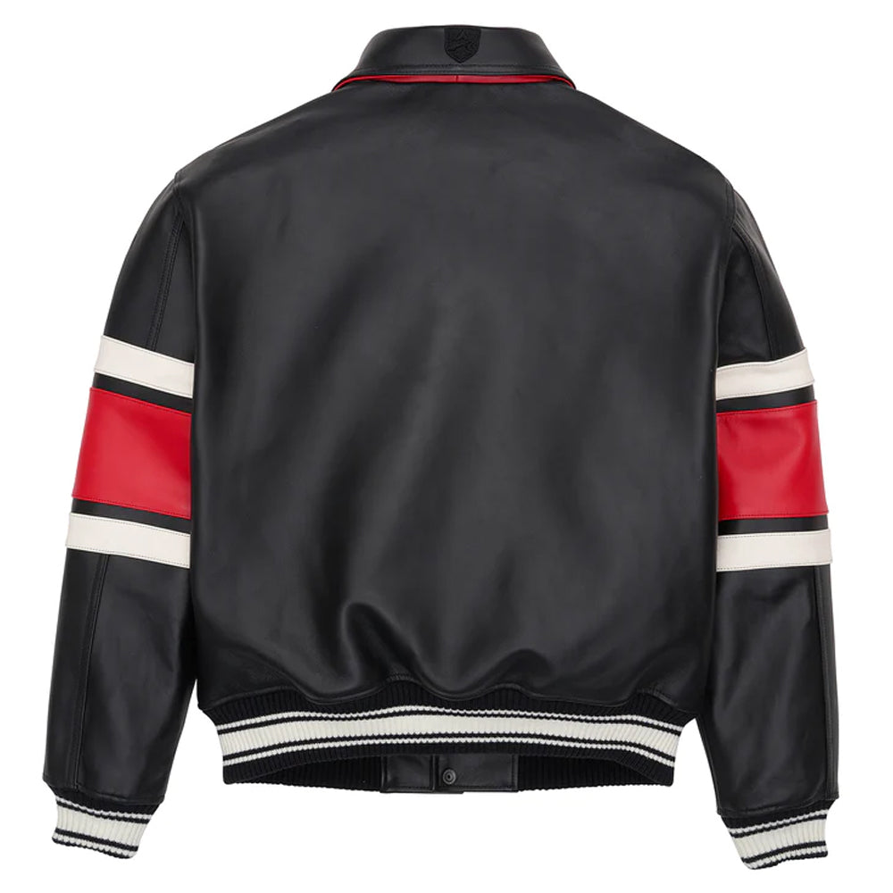 New Black Letterman The Legend Avirex Leather Jacket
