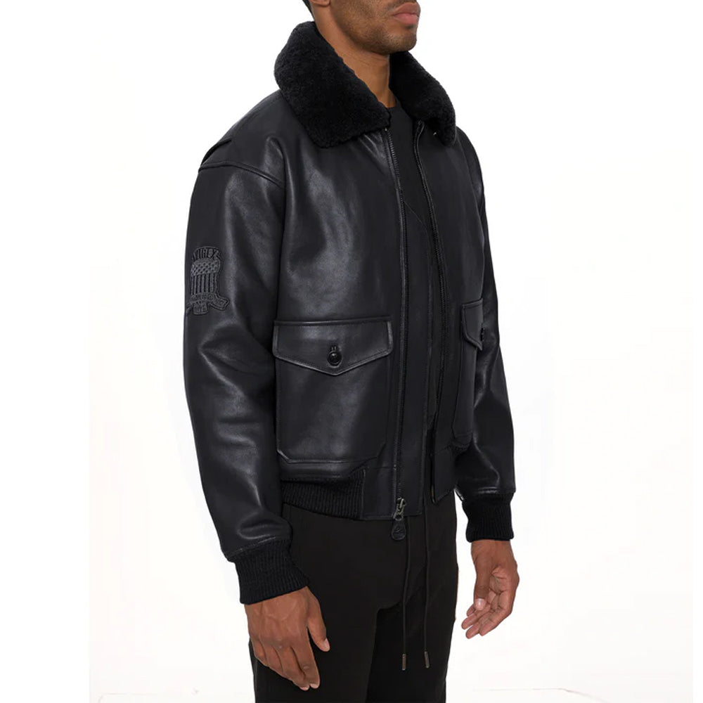 Men Black G-1 Bomber Avirex Leather Jacket
