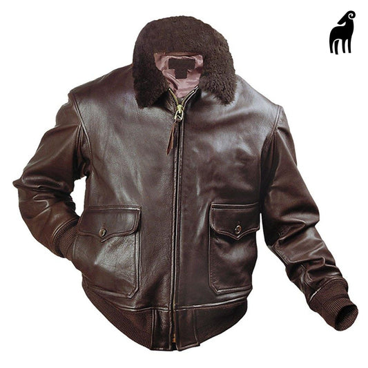 New Men Brown Motorbike leather Bomber Jacket