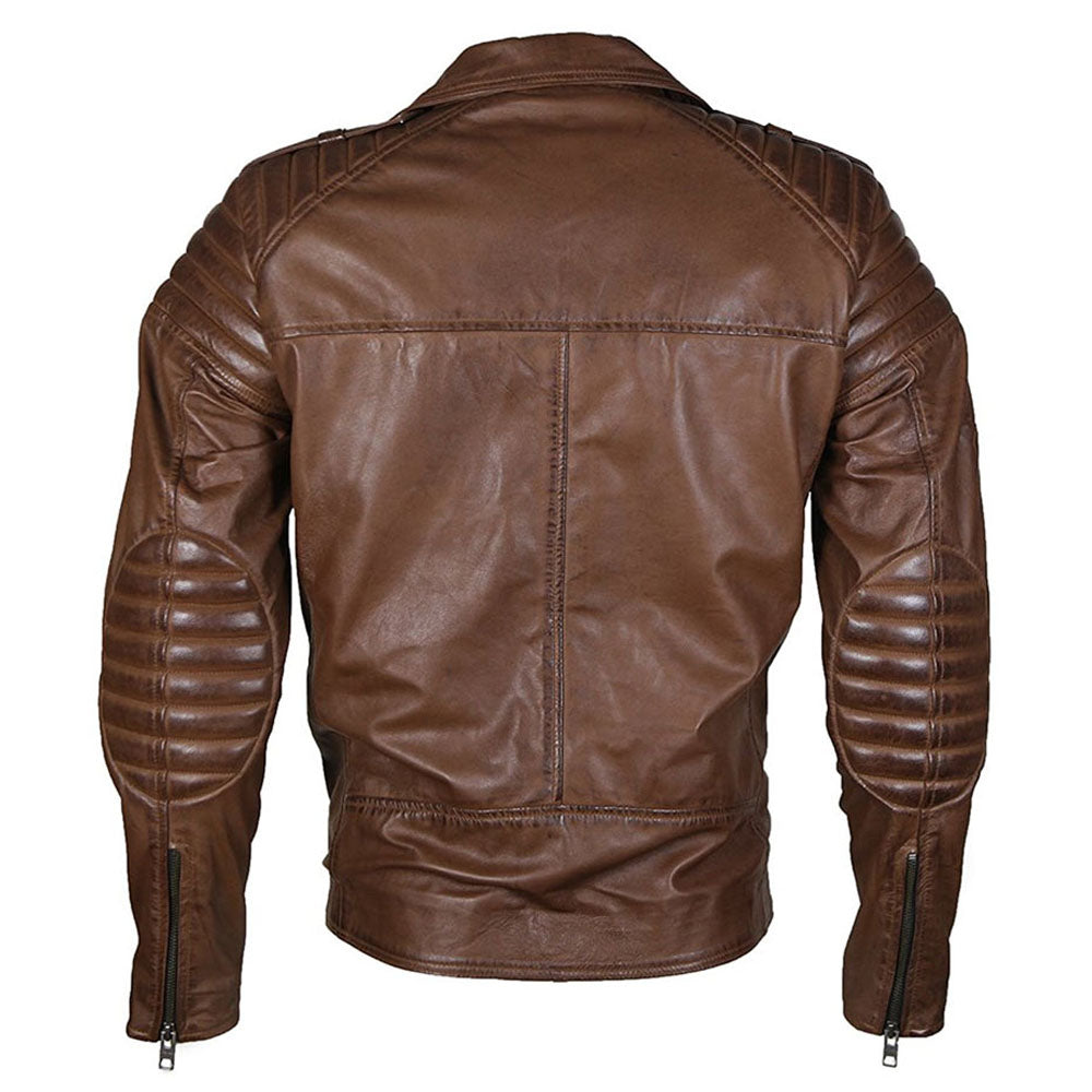 New Men Brown Biker Classical leather Jacket