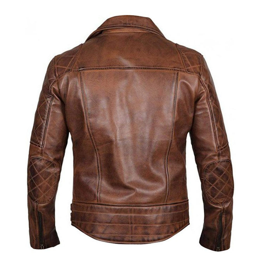 New Brown Flight Leather Motorcycle Jacket For Men