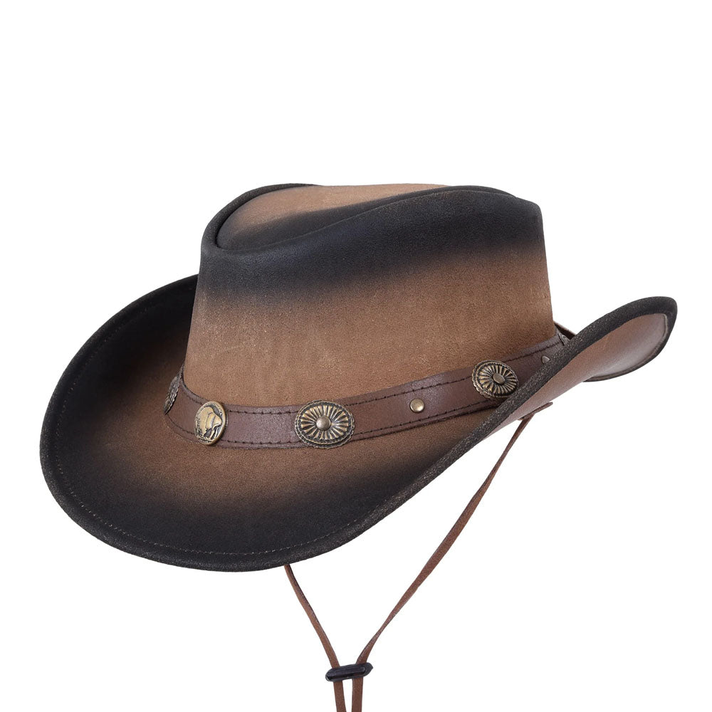 New Western Two Tone Cowhide Leather Cowboy Hat