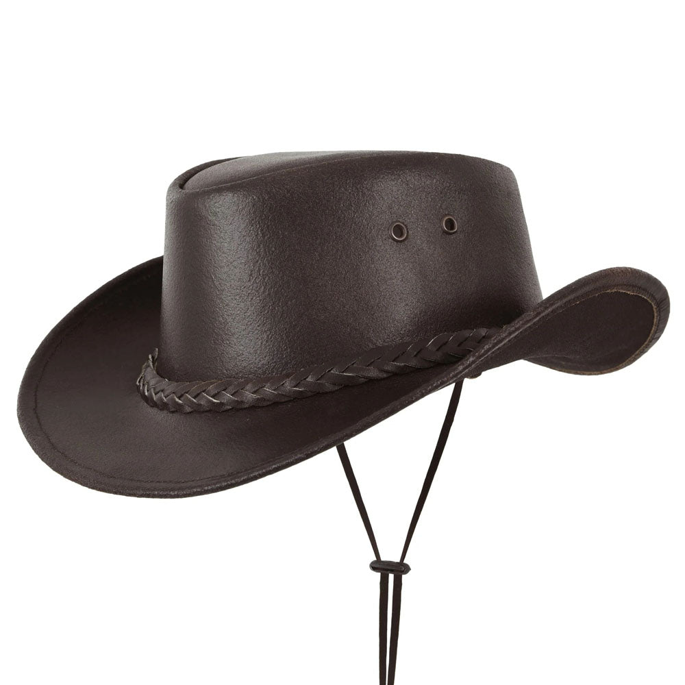New Brown Cowhide Western Leather Cowboy Hat