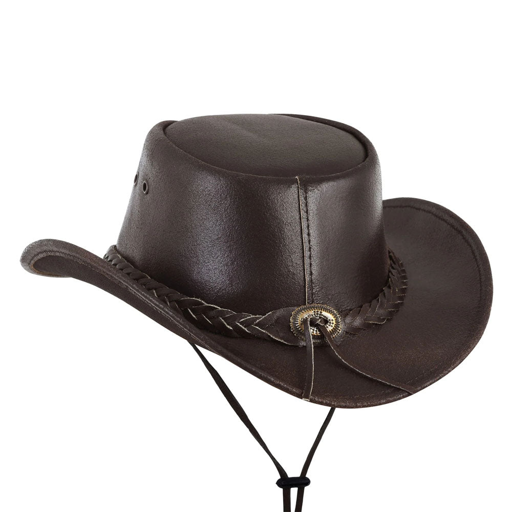 New Brown Cowhide Western Leather Cowboy Hat