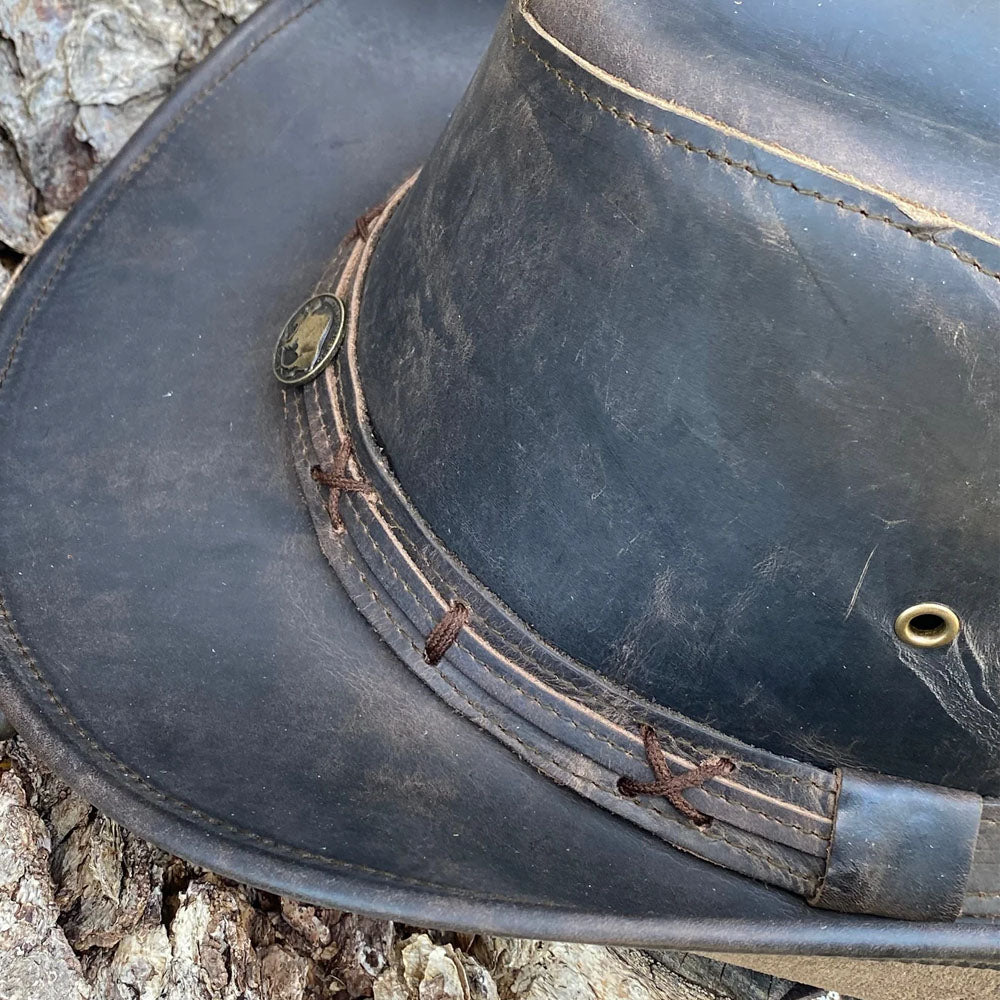 Black Western Ruf Cowhide Hat