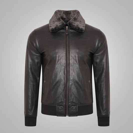 Men's Black B3 RAF Aviator Flight Leather Jacket