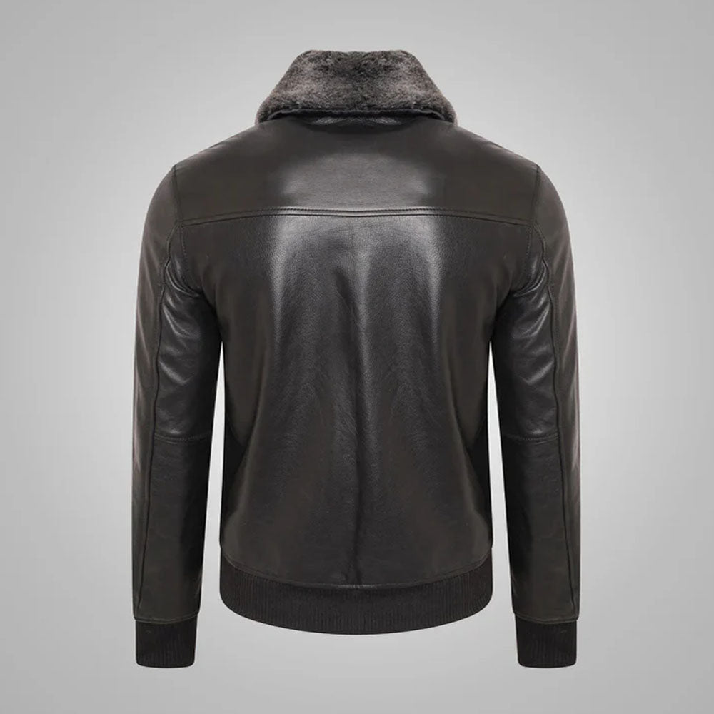 Men's Black RAF Aviator Flight Leather Jacket