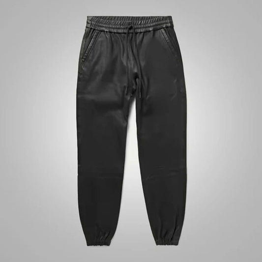 Mens New Style Black Sheep Skin Leather Pant