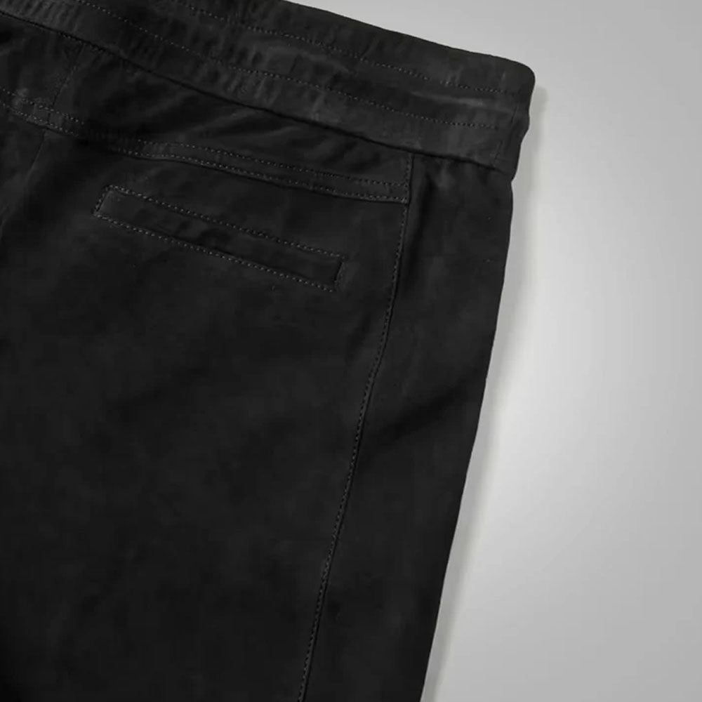 Mens Black Real Sheep Skin Leather Jeans Pant