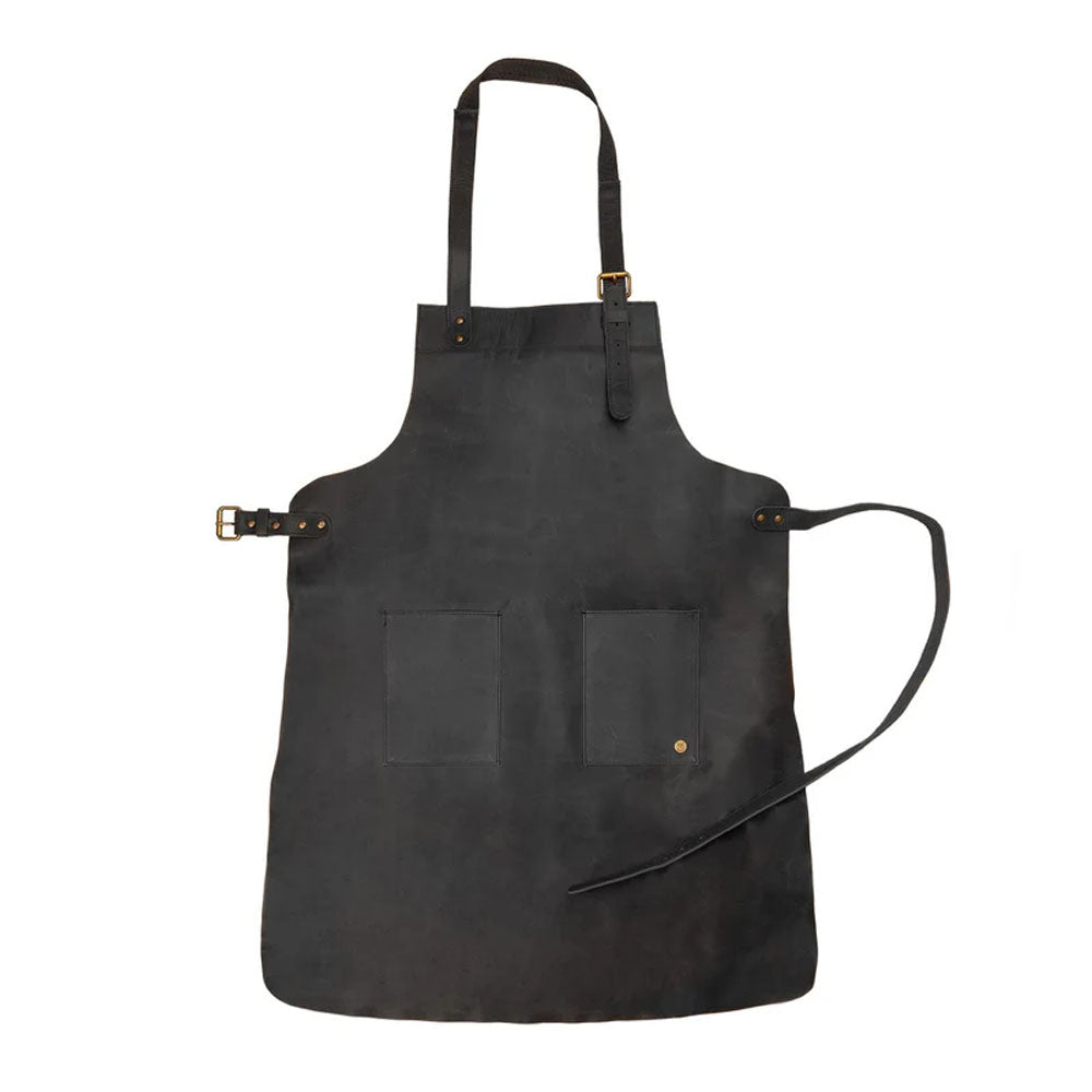 Black Sheepskin Handmade Leather Apron For Men