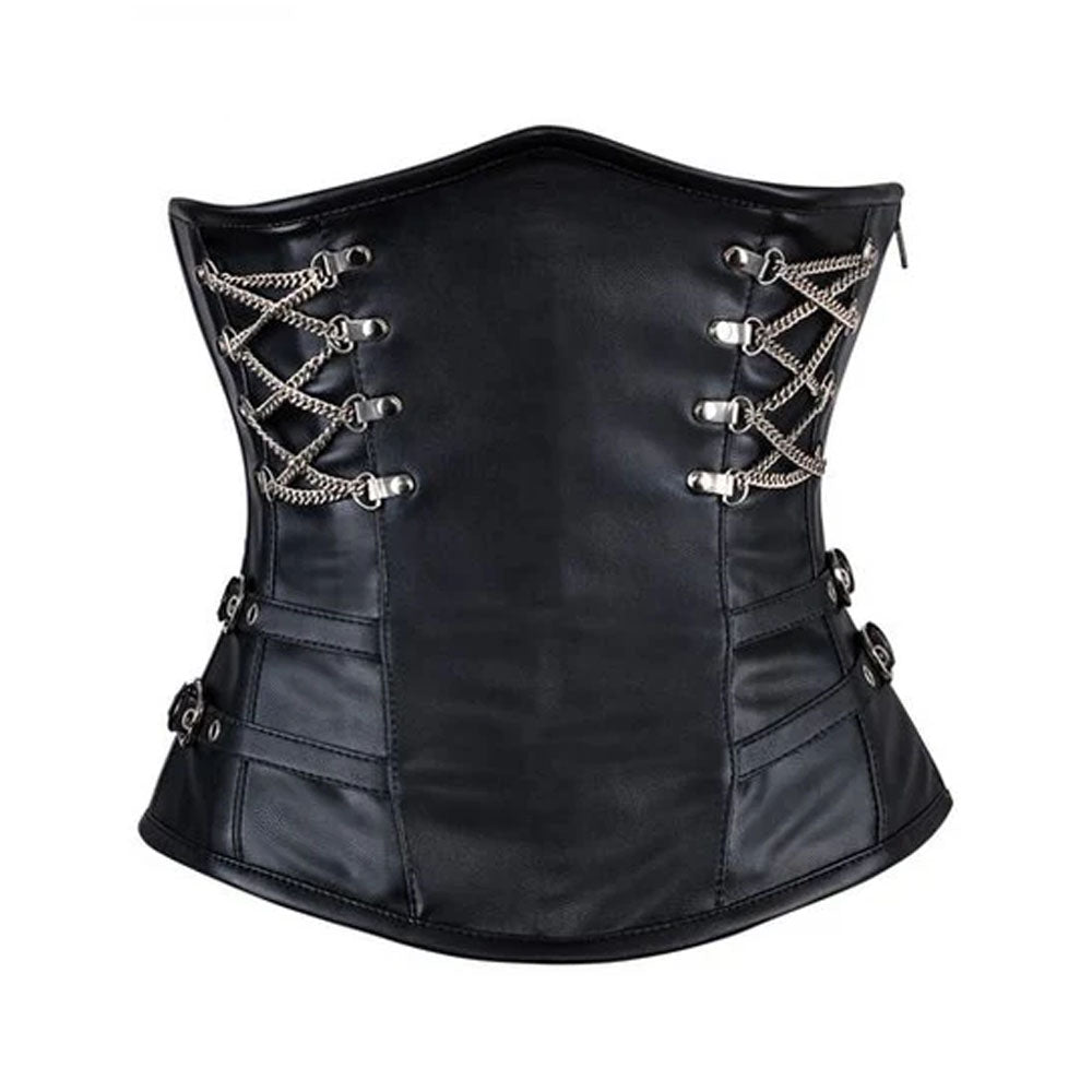 Women's Pat Underbust Corset in Premium Sheep Nappa Leather