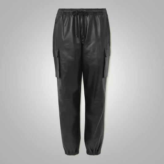 Men's Black Biker Leather Sheepskin Pants