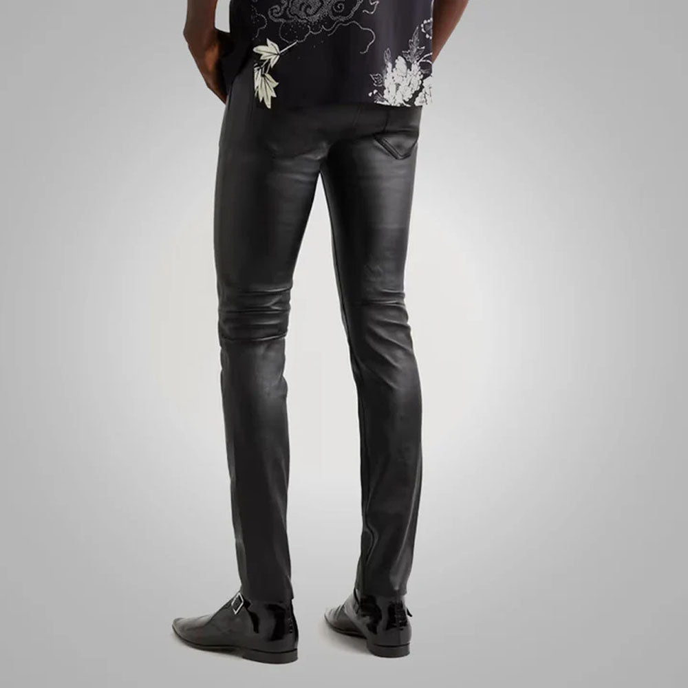 Real Sheepskin Fashion Leather Pants For Men