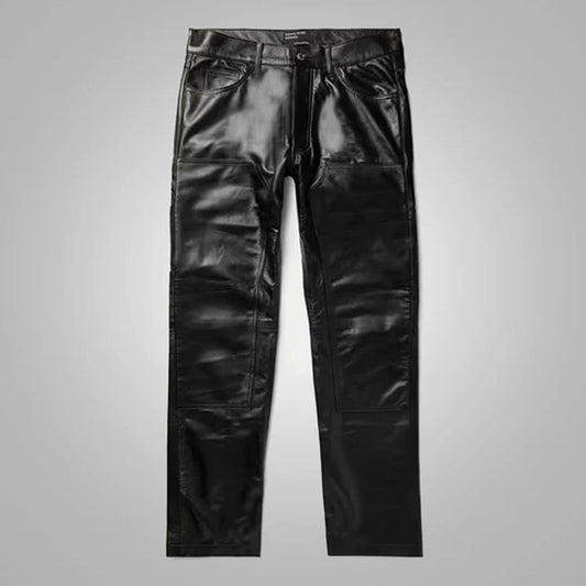 New Black Leather Sheepskin Skinny Leather Pants