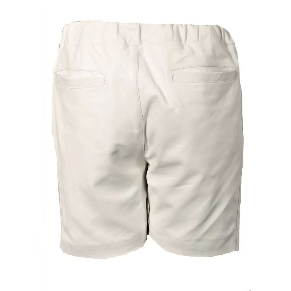 New Men Real Sheepskin Leather Smart Style Drawstring Shorts