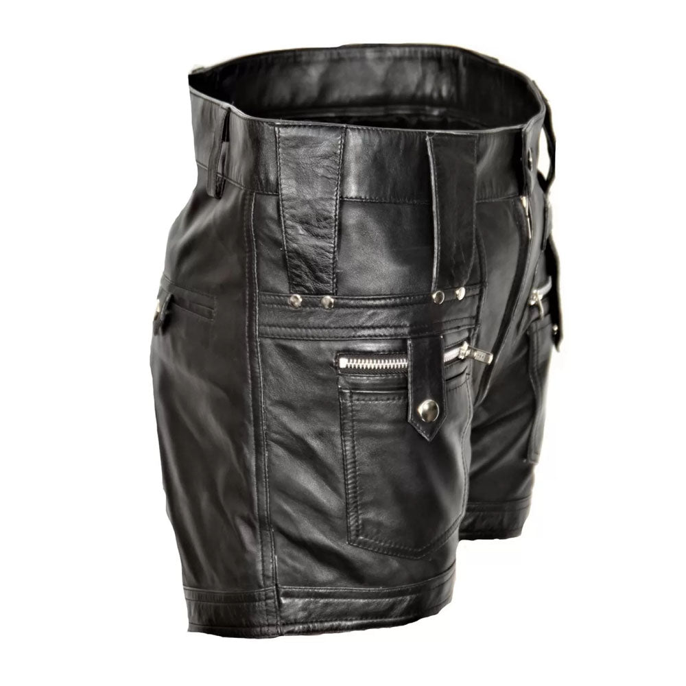 Men's Real Sheepskin High Fashion Leather Shorts