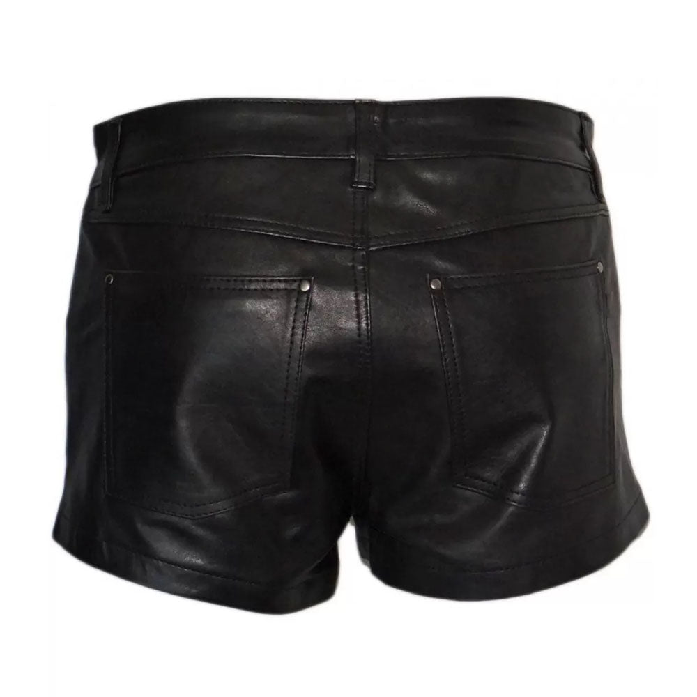 Men Real Sheepskin Leather Trendy Shorts