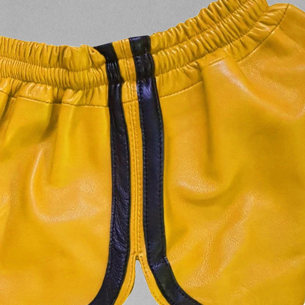 Stylish Men’s Leather Shorts – Handmade from 100% Genuine Lambskin, Offering a Modern Look with All-Season Comfort.