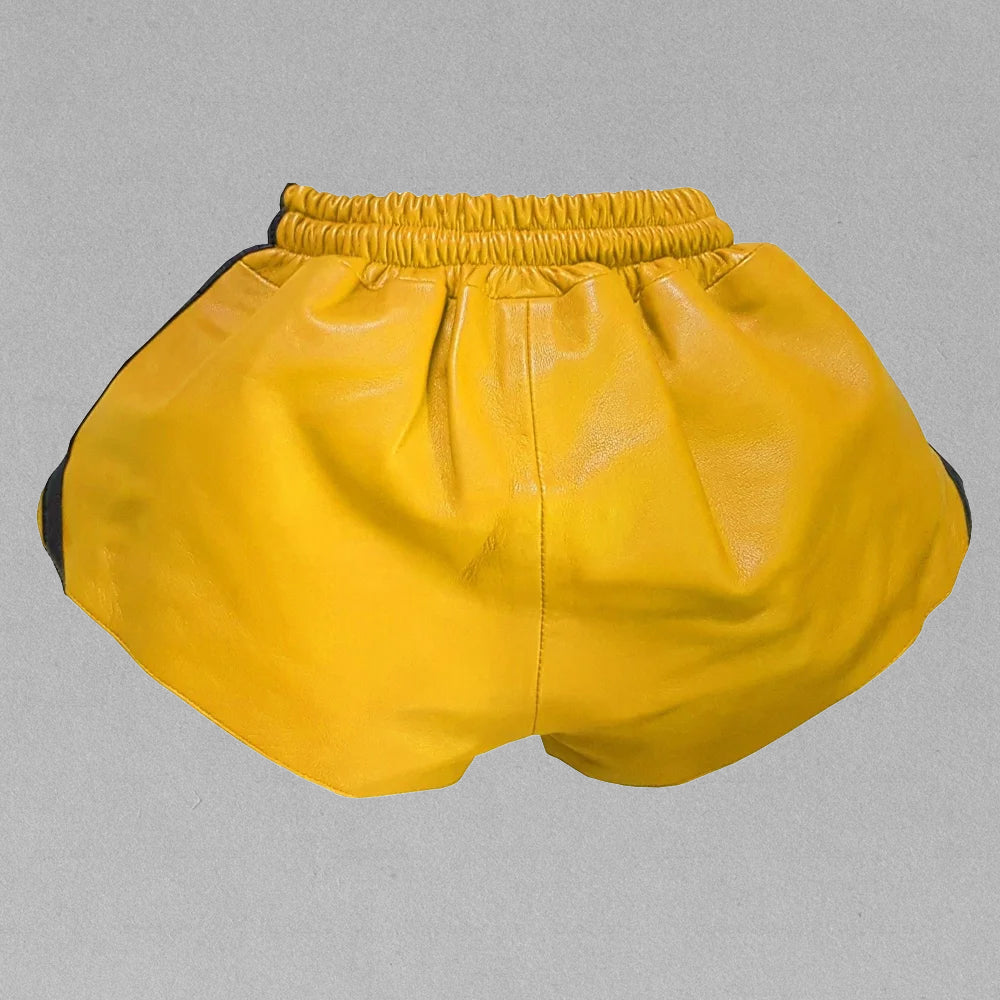 Men’s Leather Shorts in Premium Lambskin – Sleek, Durable, and Designed for Casual and Sporty Wear.